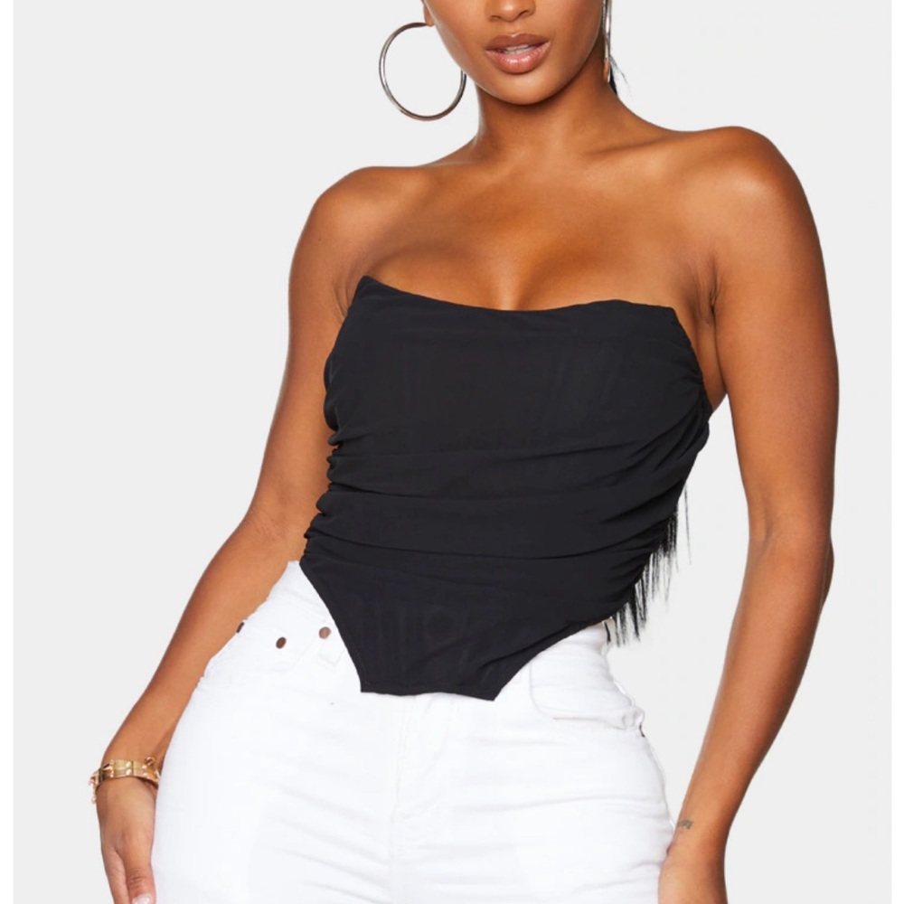Chiffon Ruched Corset Crop Top